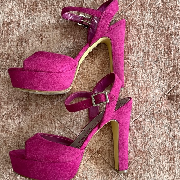Brash Shoes - Brash Fuchsia Purple Suede Platform High Heels